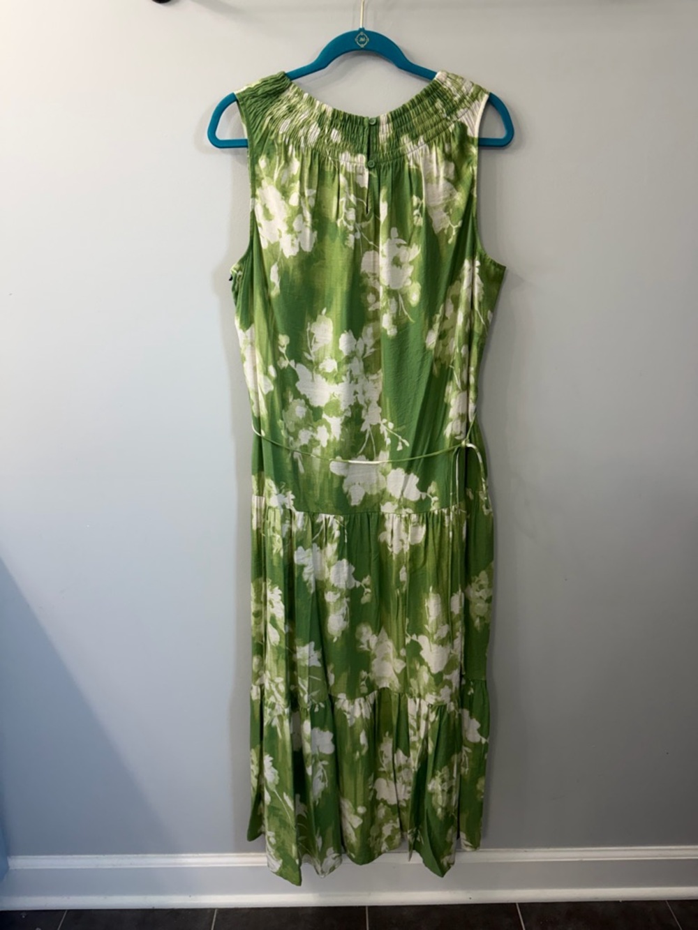 Simply Vera Vera Wang Green Floral Tiered Sleeveless Maxi Dress Size XL - Picture 6 of 12